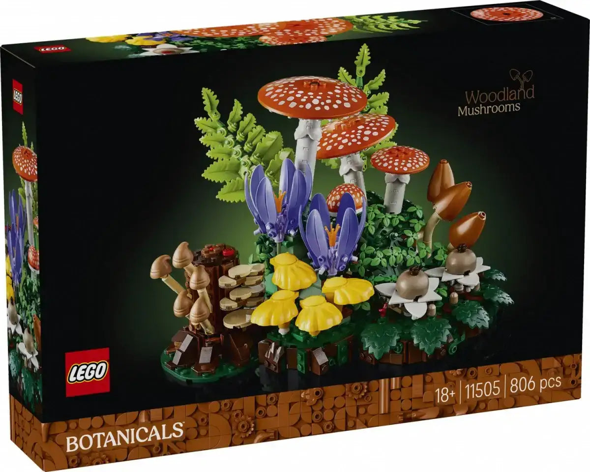 LEGO leśna scena grzybowa z klocków