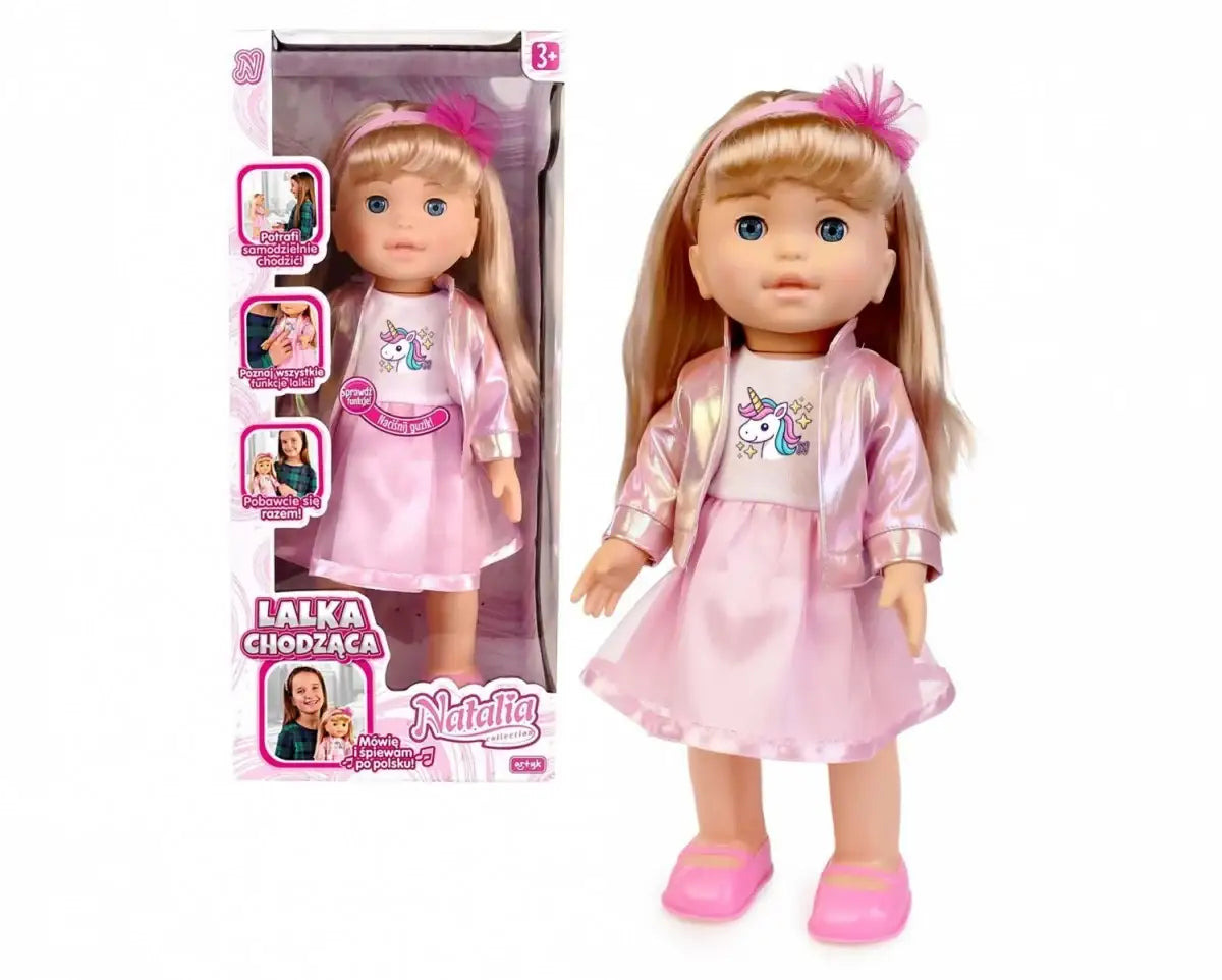 Artyk Lalka Natalia chodząca 40 cm dla dzieci do zabawy w opiekę i odgrywanie ról