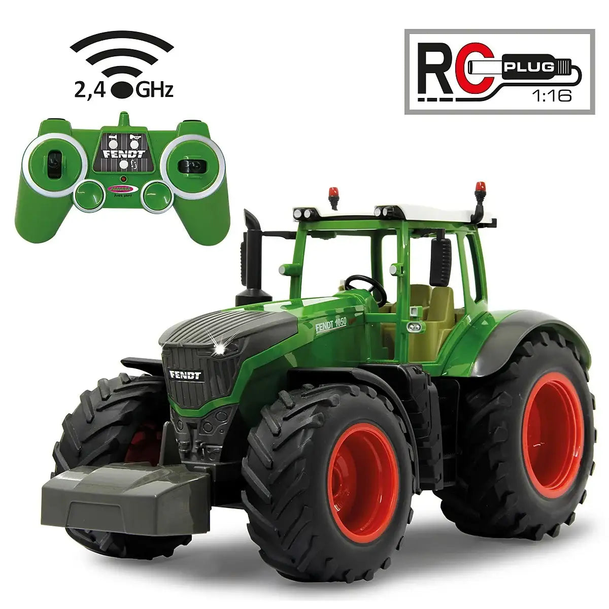 Zdalnie sterowany traktor z przyczepą dla małego miłośnika rolnictwa