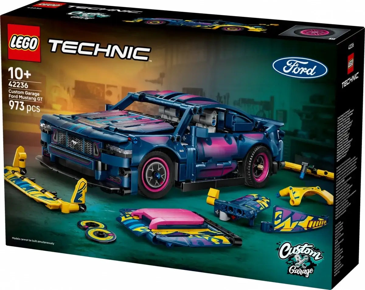 Samochód LEGO Technic Ford Mustang GT z realistycznym silnikiem tłokowym