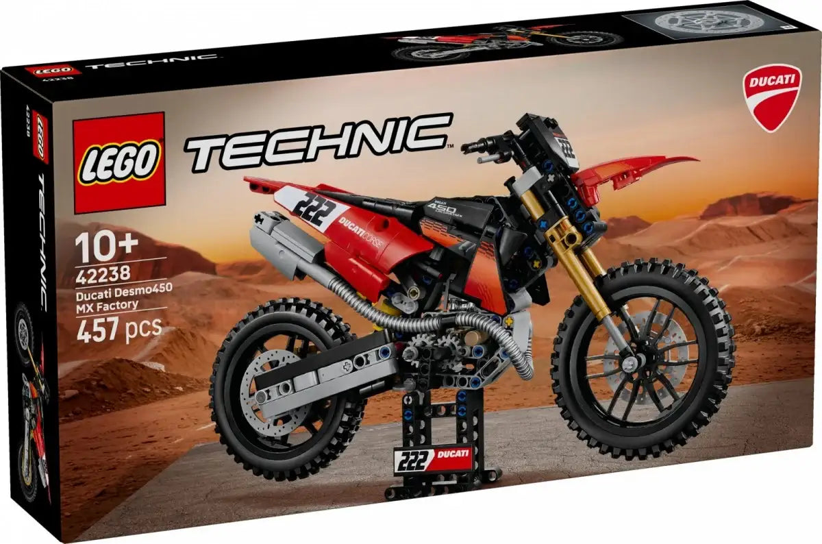 LEGO Technic motocykl wyścigowy z układem kierowniczym i silnikiem