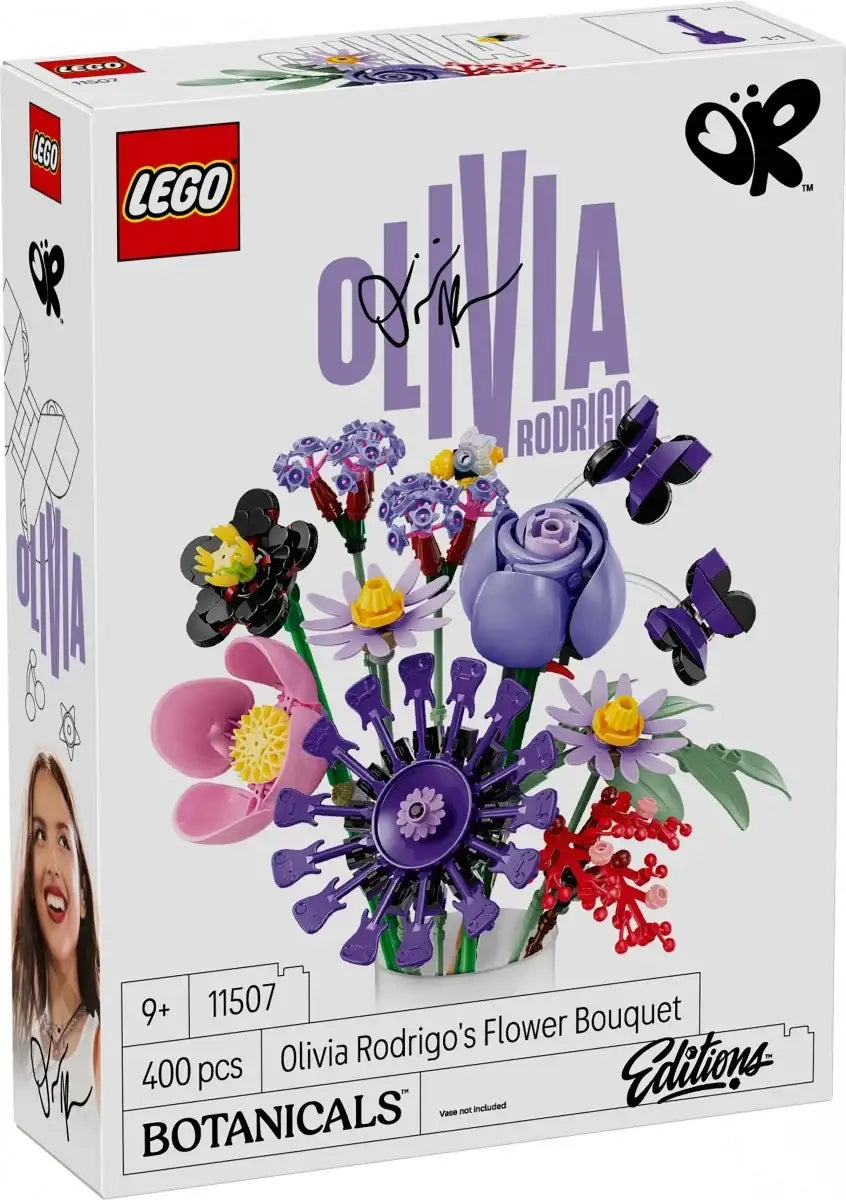 LEGO Botanicals Olivia Rodrigo z kwiatami, motylami i muzycznymi detalami