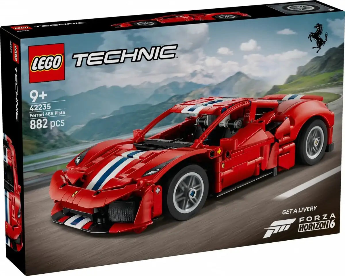 LEGO samochód sportowy Ferrari 488 Pista z mechanizmem różnicowym