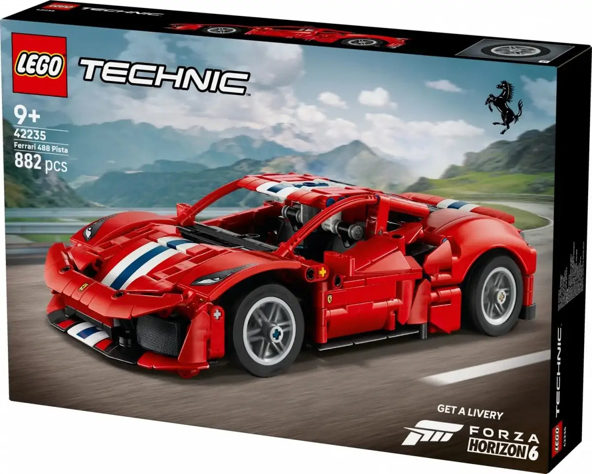 Model Ferrari LEGO Technic z działającym układem kierowniczym