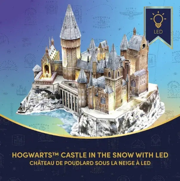 Puzzle 3D Cubic Fun przedstawiające Zamek Hogwart zimą