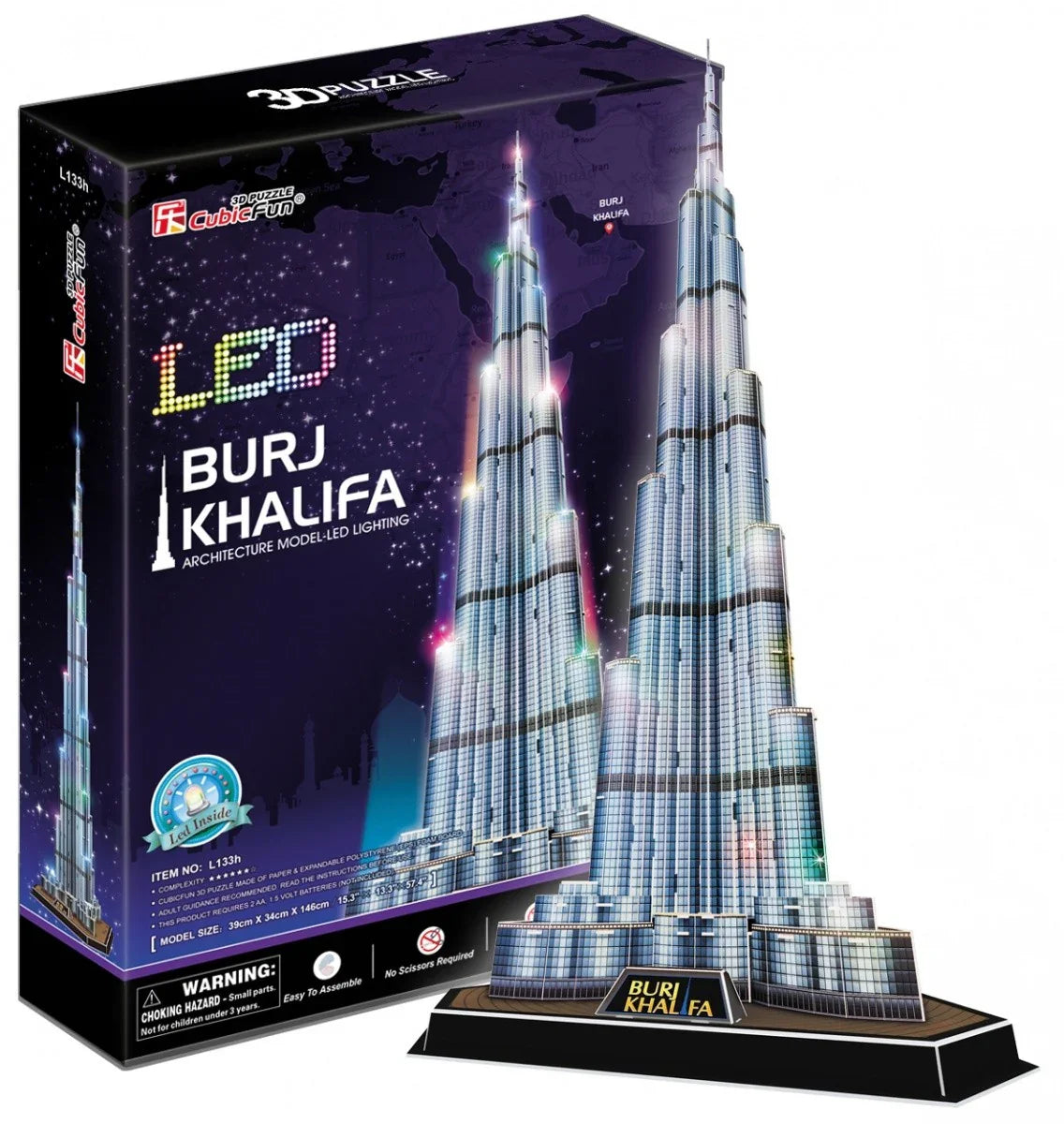 Puzzle 3D Burj Khalifa (Światło) - zabawki-dla-dziewczynki