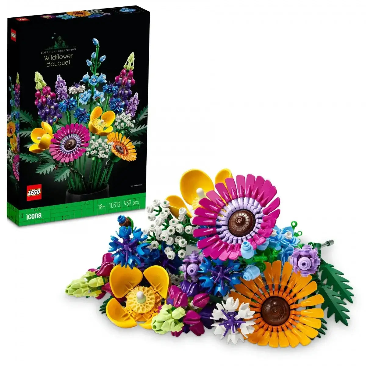 Kolorowy bukiet LEGO kwiaty jako kreatywna zabawka dla dziewczynki, zestaw Wildflower Bouquet  - zabawki-dla-dziewczynki