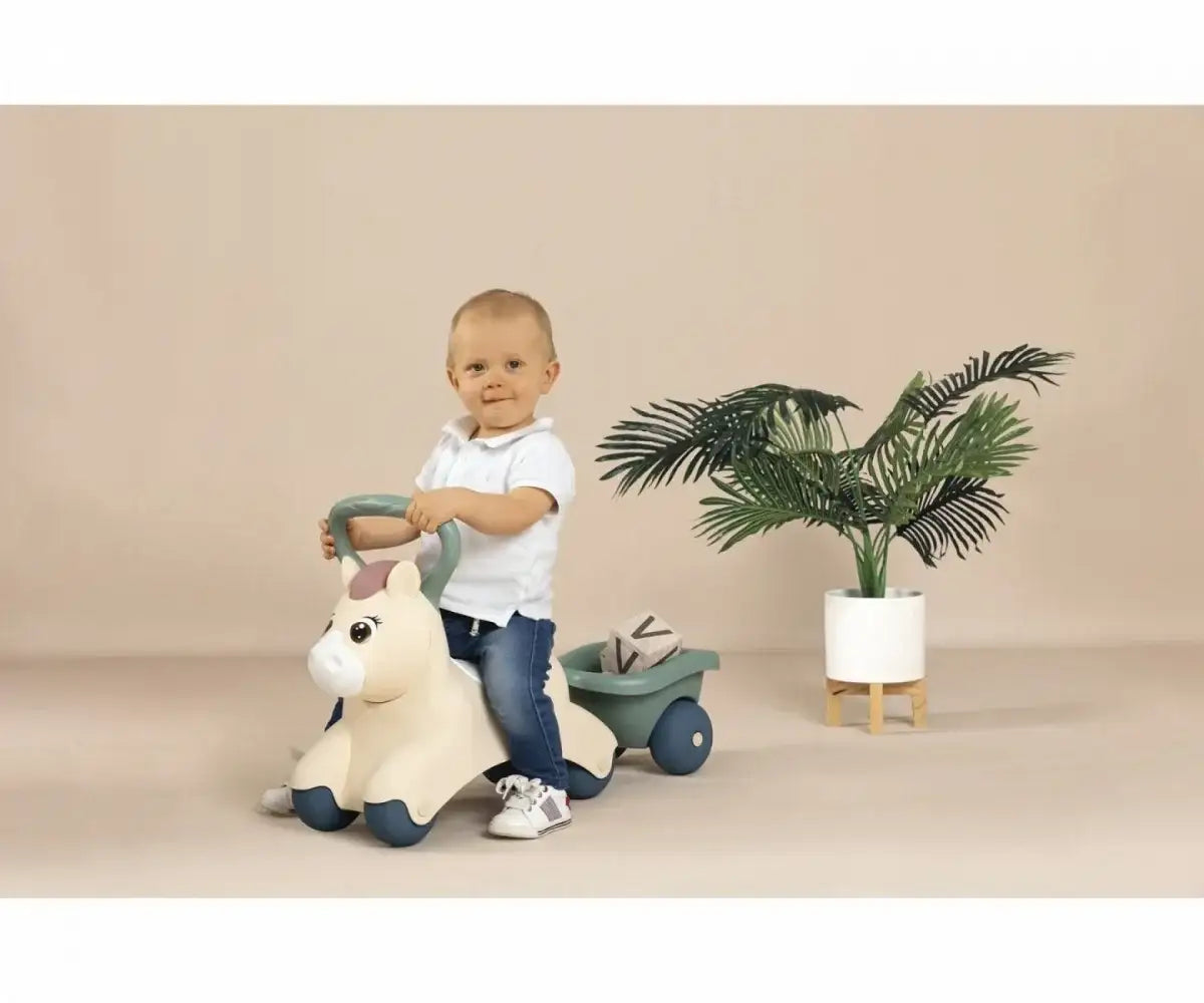 Jeżdzik SMOBY Pony Ride-On Kucyk z Przyczepką kreatywna zabawa - zabawki-dla-dziewczynki