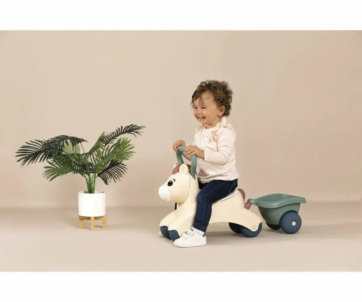 SMOBY Little Jeżdzik Pony Ride-On kucyk z przyczepką do zabawy - zabawki-dla-dziewczynki