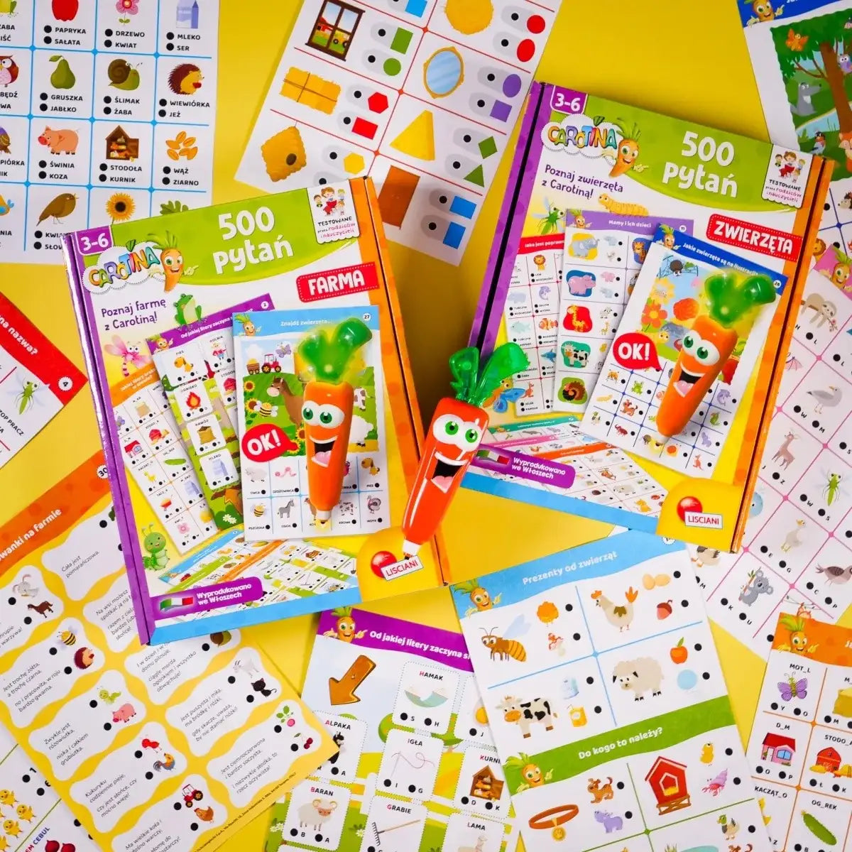 Lisciani Carotina 500 pytań Zwierzęta gra edukacyjna dla dzieci