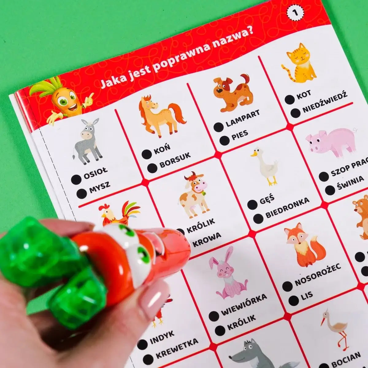 Gra quizowa Lisciani Carotina 500 pytań o zwierzętach dla dzieci