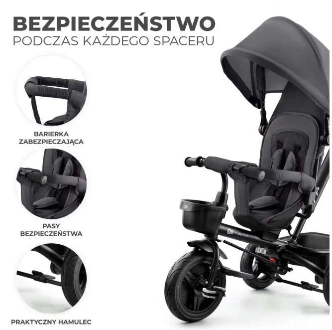 Rowerek trójkołowy AVEO MALACHITE GREY - zabawki-dla-dziewczynki