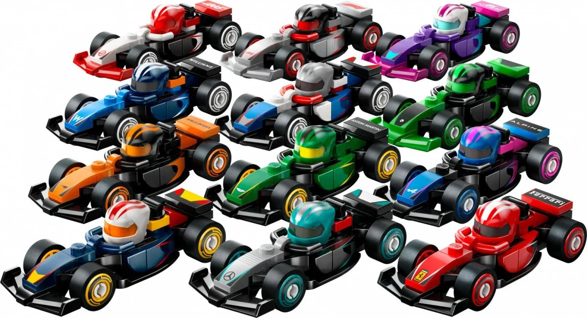 Klocki Minifigures 71049 Kolekcjonerski bolid F1 (display 36 sztuk) - zabawki-dla-dziewczynki