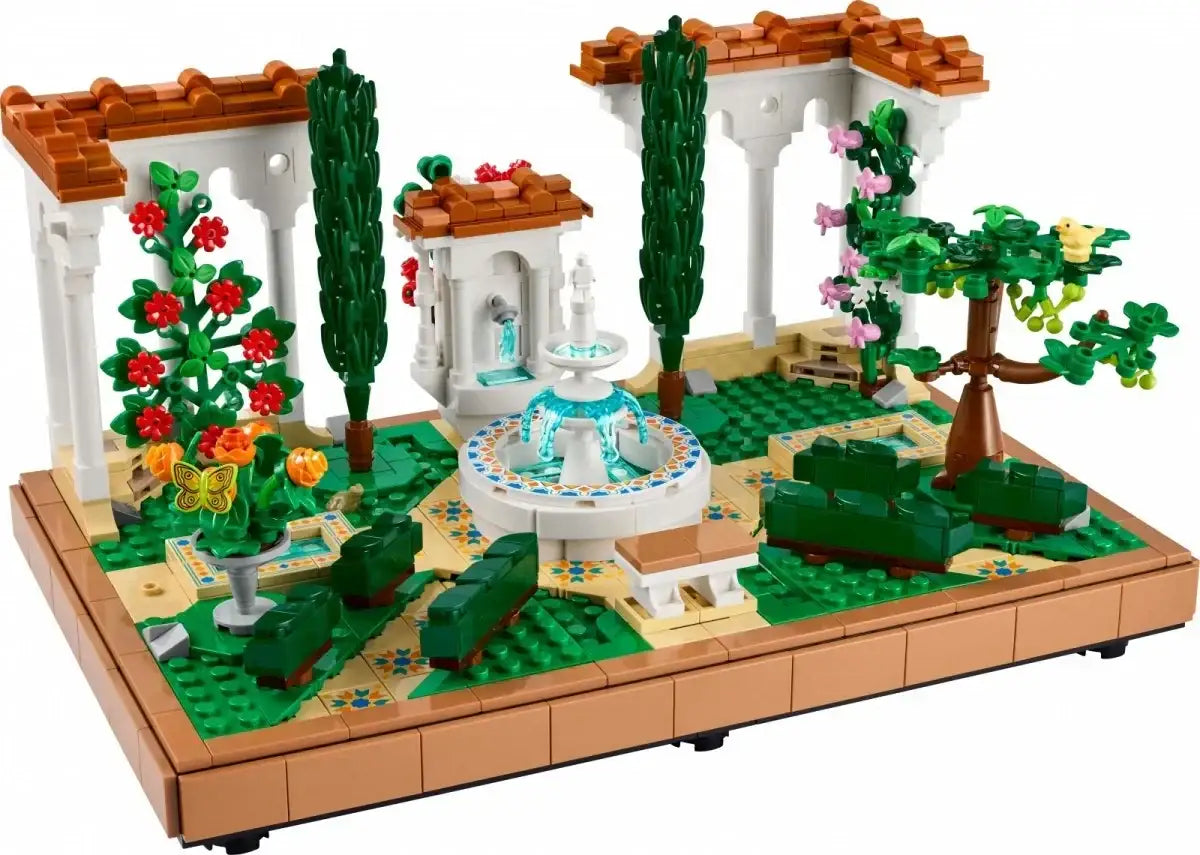 Fontanna LEGO Icons 10359 w ogrodzie edukacyjna zabawka - zabawki-dla-dziewczynki