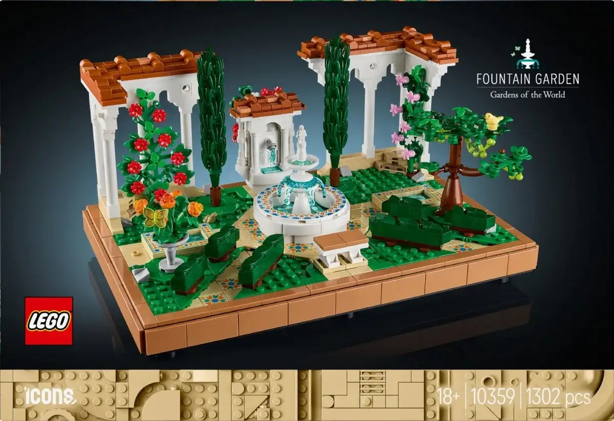 Klocki LEGO Icons 10359 fontanna w ogrodzie dla dzieci - zabawki-dla-dziewczynki