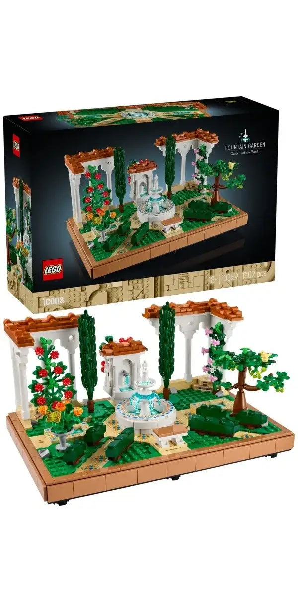 LEGO 10359 Icons fontanna w ogrodzie kreatywna zabawa - zabawki-dla-dziewczynki