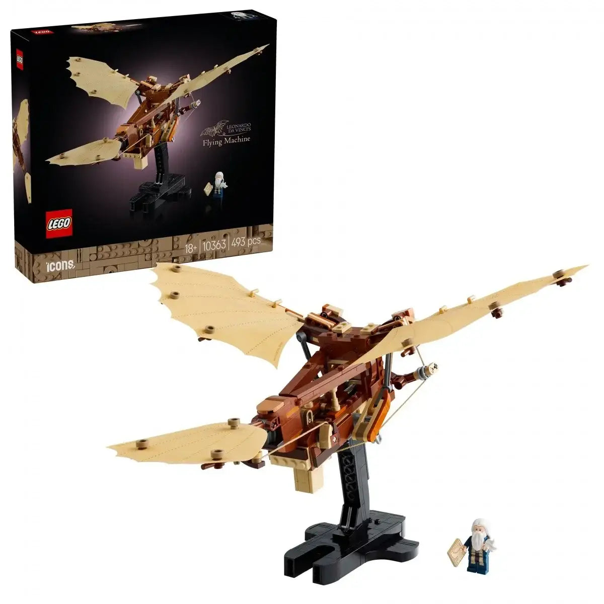 LEGO Icons 10363 zestaw klocków maszyna latająca Leonardo da Vinci - zabawki-dla-dziewczynki