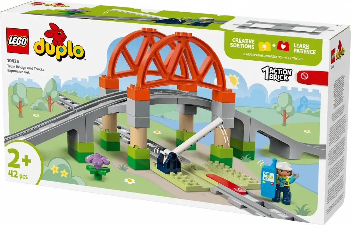 LEGO DUPLO 10426 zestaw klocków Most i tory kolejowe edukacyjna zabawka - zabawki-dla-dziewczynki