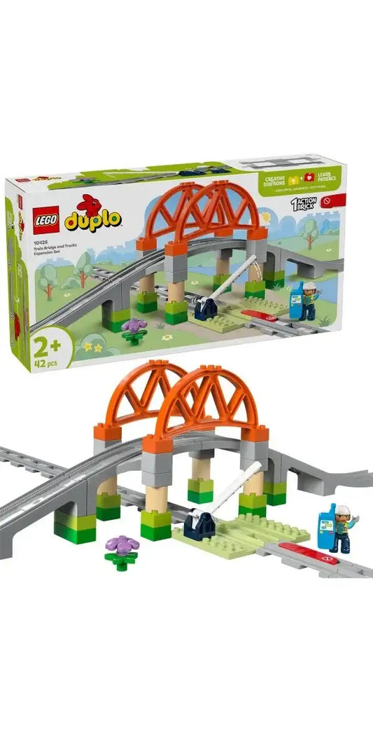 LEGO Klocki DUPLO 10426 Most i tory kolejowe zestaw rozszerzający dla dzieci - zabawki-dla-dziewczynki