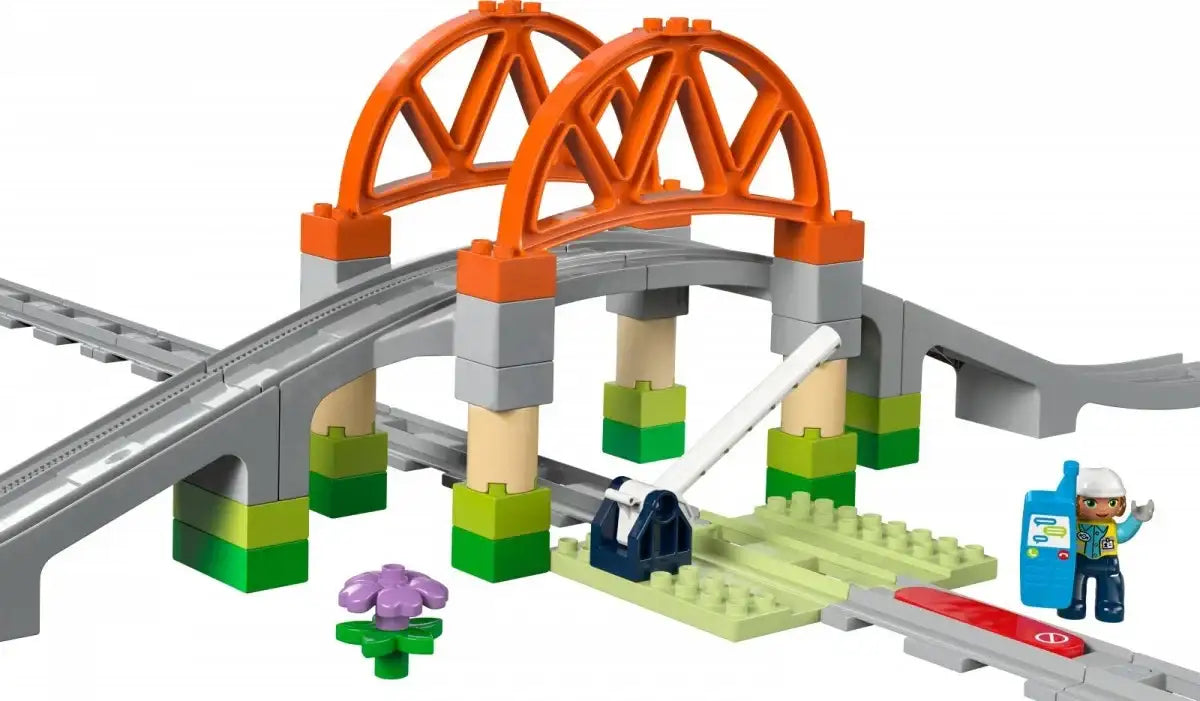 Klocki LEGO DUPLO 10426 Most i tory kolejowe interaktywny zestaw - zabawki-dla-dziewczynki
