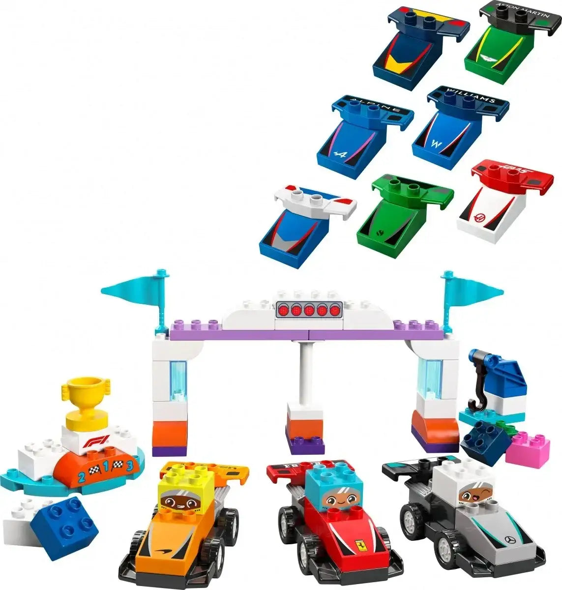 Klocki LEGO DUPLO 10445 Bolidy F1 interaktywna zabawka - zabawki-dla-dziewczynki