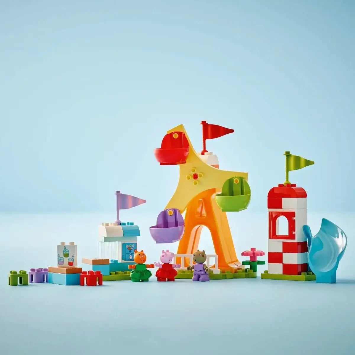 LEGO Klocki DUPLO Wesołe miasteczko Peppa Pig kreatywna zabawa - zabawki-dla-dziewczynki