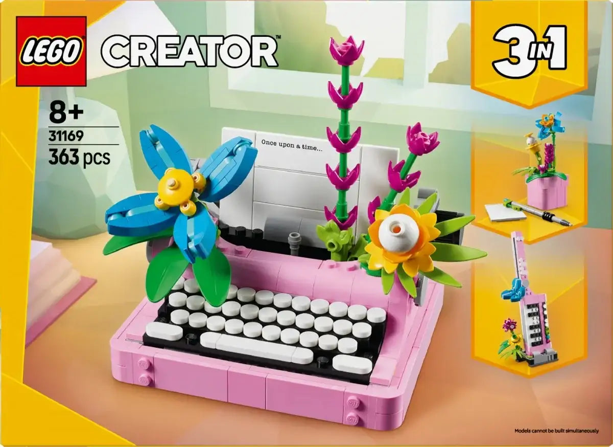 LEGO klocki Creator 31169 maszyna do pisania z kwiatami dla maluchów - zabawki-dla-dziewczynki