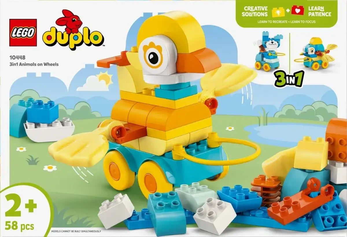 LEGO Klocki DUPLO 10448 3 w 1 Zwierzątka na kółkach dla dzieci - zabawki-dla-dziewczynki