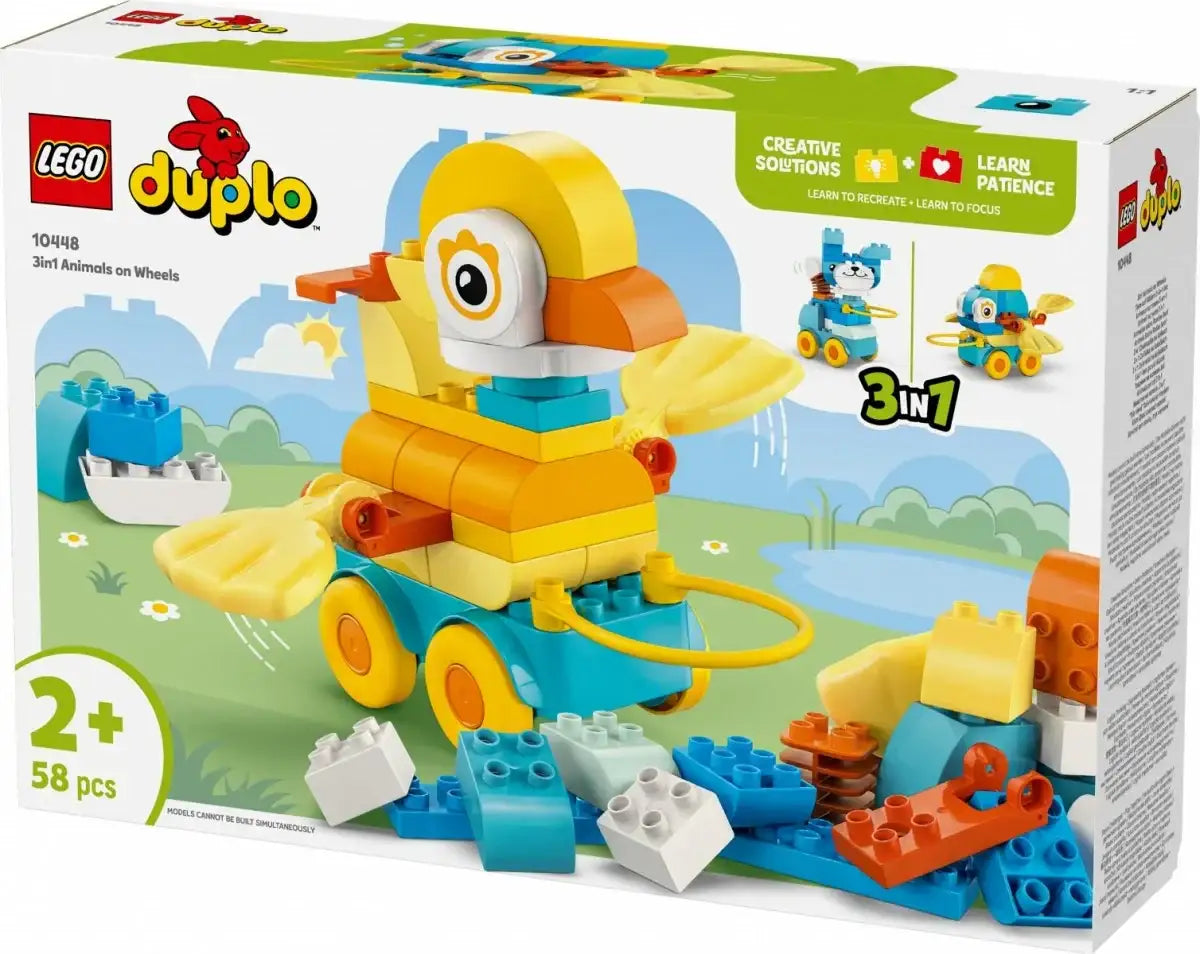 LEGO Klocki DUPLO 3 w 1 Zwierzątka na kółkach kreatywna zabawa - zabawki-dla-dziewczynki