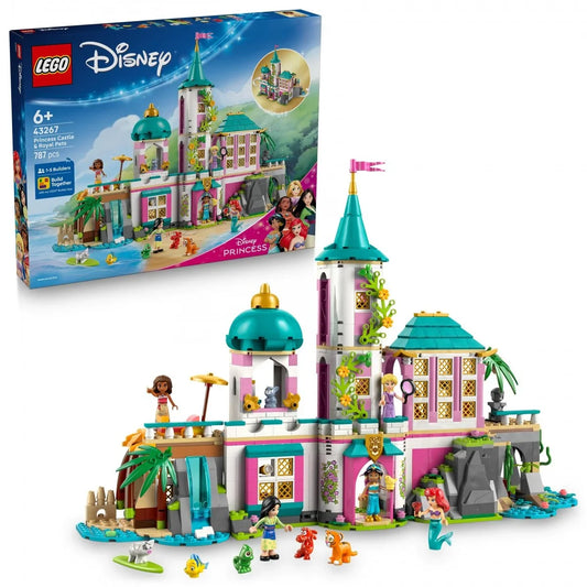 LEGO Klocki Disney 43267 Zamek księżniczek i królewskie zwierzaki - zabawki-dla-dziewczynki