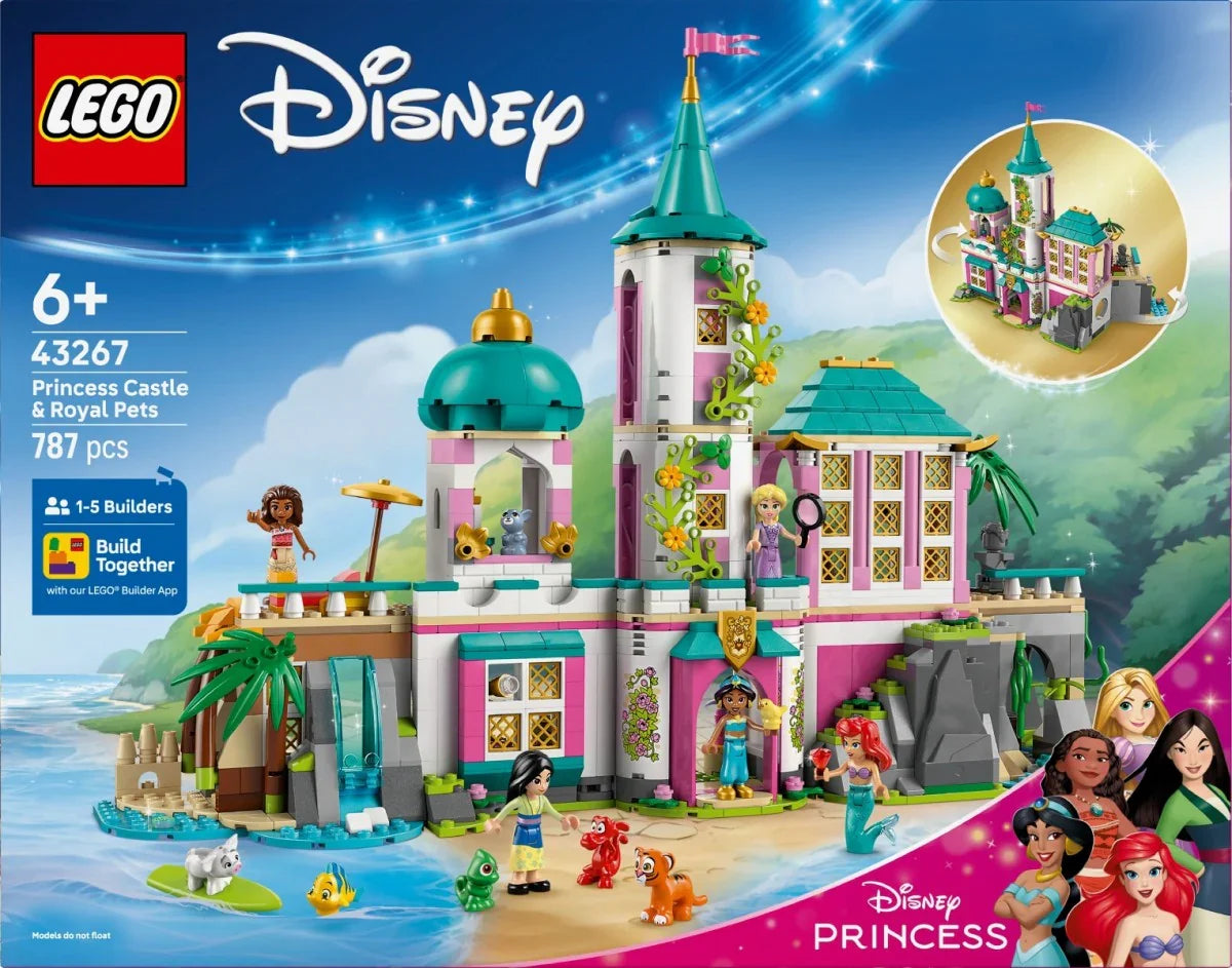 LEGO Klocki Disney 43267 Zamek księżniczek i królewskie zwierzaki - zabawki-dla-dziewczynki