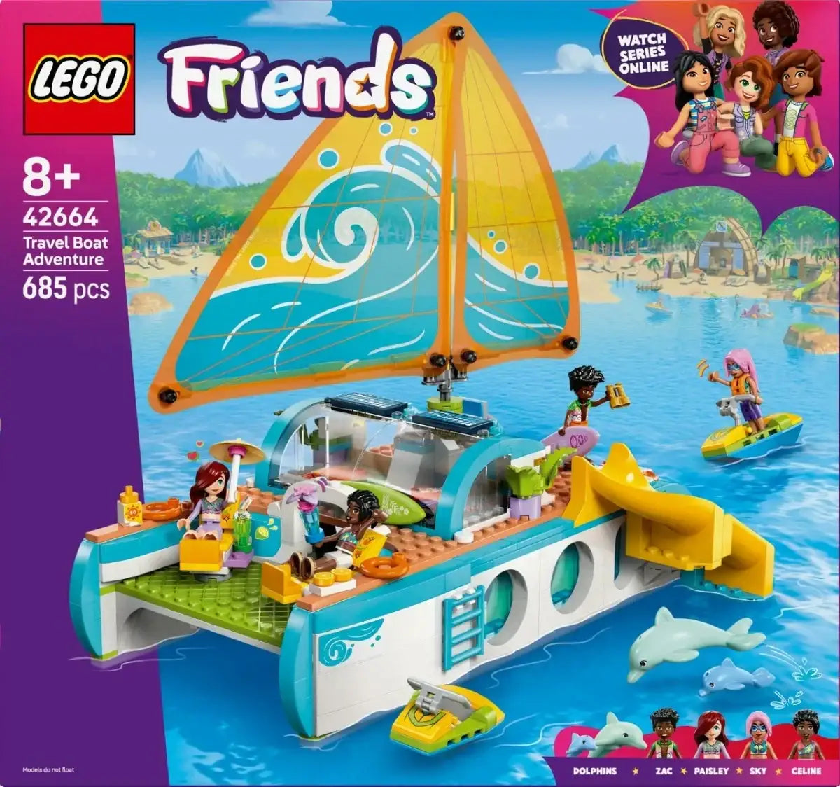 Łódź LEGO Friends z minifigurkami i wakacyjnym klimatem - zabawki-dla-dziewczynki