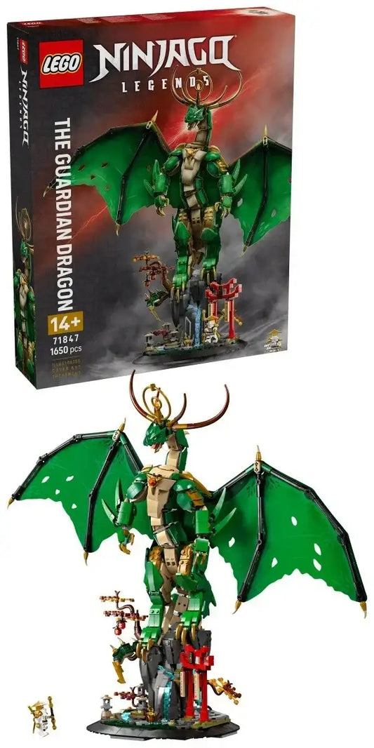 LEGO Ninjago 71847 Smok-strażnik z ruchomymi skrzydłami i minifigurką Mistrza Wu - zabawki-dla-dziewczynki
