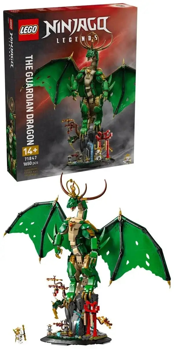 LEGO Ninjago 71847 Smok-strażnik z ruchomymi skrzydłami i minifigurką Mistrza Wu - zabawki-dla-dziewczynki