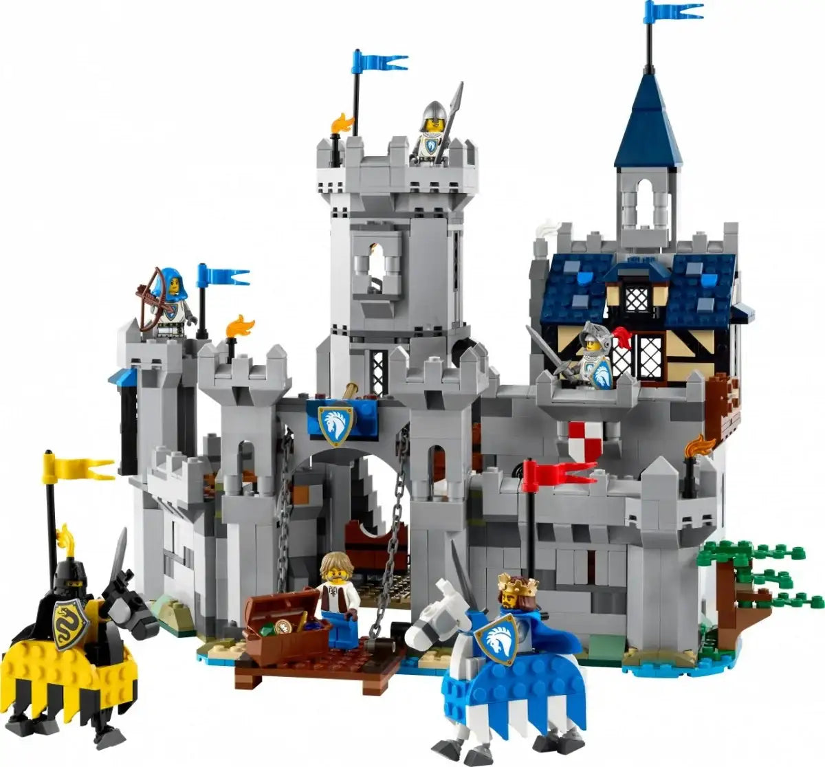 Zamek rycerski z klocków LEGO, rycerze, konie, kreatywna zabawka dla dziewczynki - zabawki-dla-dziewczynki