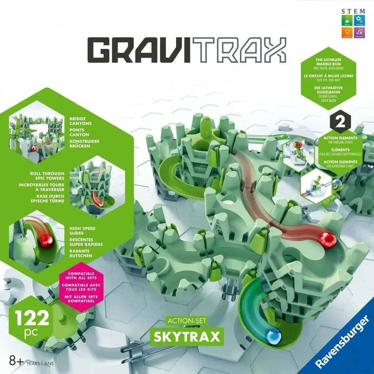 Ravensburger Gravitrax, kreatywny tor kulkowy Skytrax M - zabawki-dla-dziewczynki