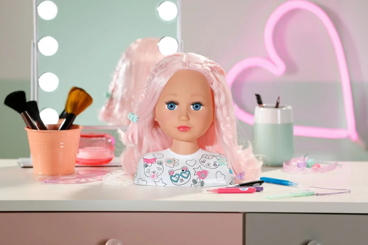 Głowa do stylizacji Zapf Baby Born kreatywna zabawa w fryzjera - zabawki-dla-dziewczynk