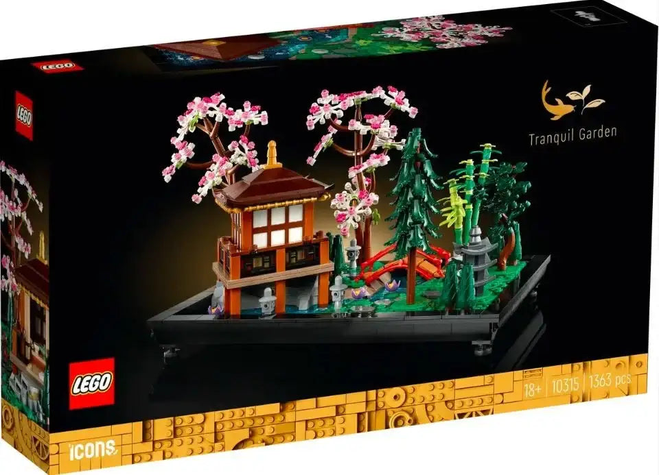 LEGO Icons 10315 Zaciszny ogród z pawilonem, mostem i karpiem koi w aranżacji ogrodu zen - zabawki-dla-dziewczynki