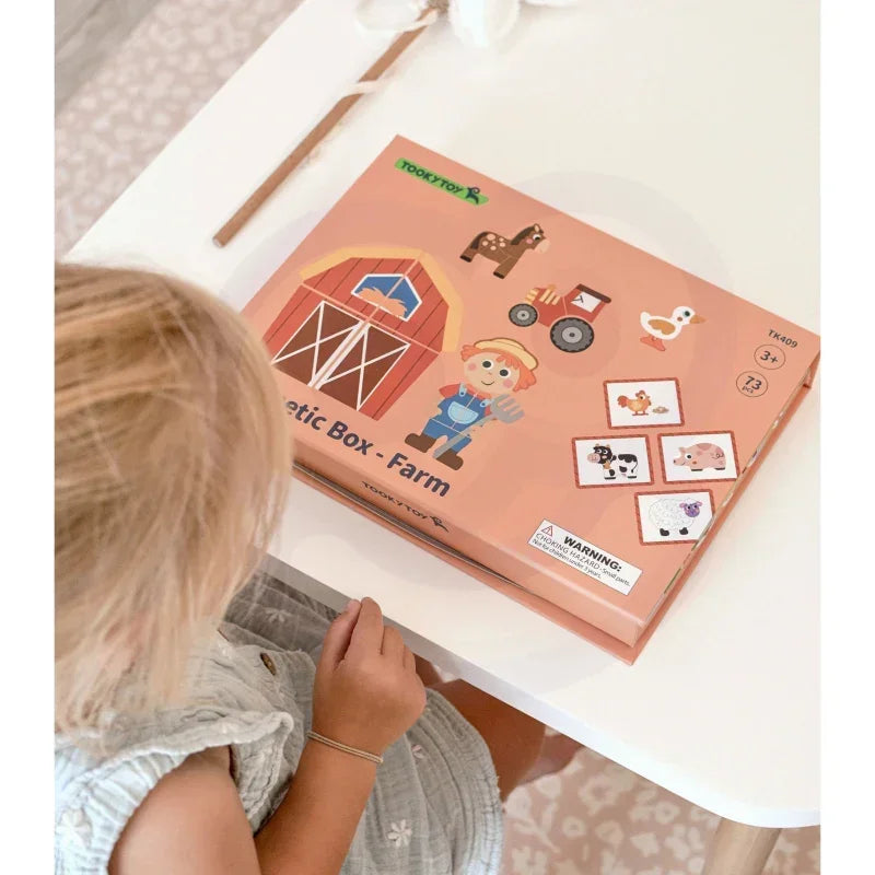 TOOKY TOY farma układanka magnetyczna puzzle do zabawy - zabawki-dla-dziewczynki