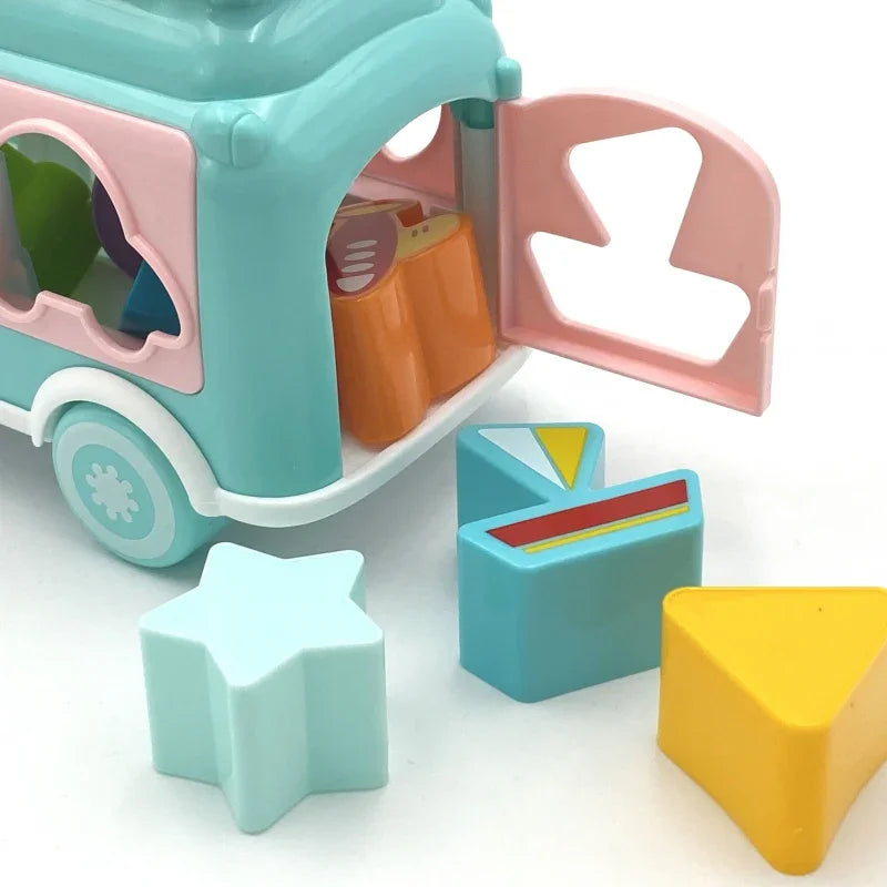 WOOPIE BABY Samochodzik Muzyczny Sorter z Cymbałkami Różowy - zabawki-dla-dziewczynki