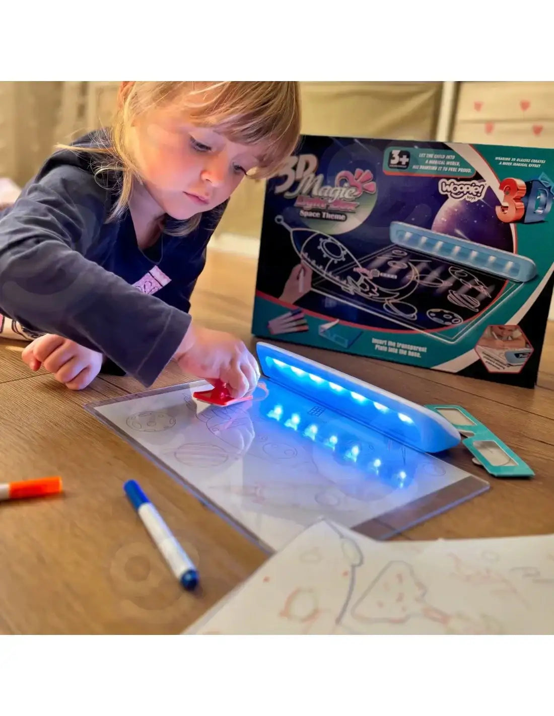 Woopie magnetyczna tablica 3D do rysowania z efektem LED - zabawki-dla-dziewczynki