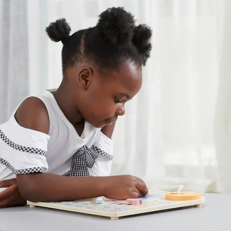 VIGA PolarB Drewniany Kalendarz Montessori z zegarem zabawka edukacyjna - zabawki-dla-dziewczynki
