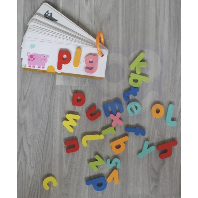 Puzzle Alfabet TOOKY TOY Montessori nauka literek i słów - zabawki-dla-dziewczynki