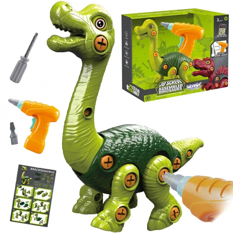 WOOPIE Dinozaur do Skręcania Zestaw Konstrukcyjny + Wiertarka 31 el. - zabawki-dla-dziewczynki