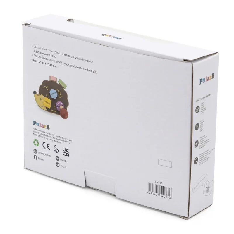 VIGA PolarB Drewniana Zabawka Konstrukcyjna Jeżyk ze Śrubkami Montessori - zabawki-dla-dziewczynki