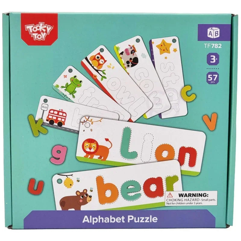 TOOKY TOY puzzle Alfabet nauka literek i słów zabawa edukacyjna - zabawki-dla-dziewczynki