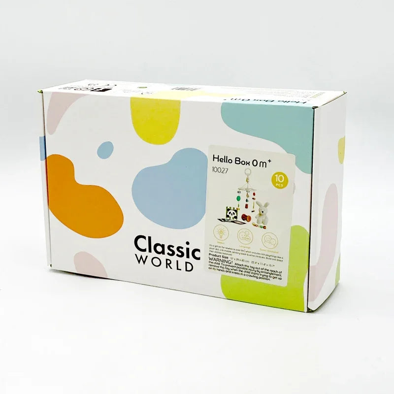 CLASSIC WORLD Pastelowy Zestaw dla Niemowląt Box Pierwsze Zabawki od 0 do 6 miesiąca - zabawki-dla-dziewczynki