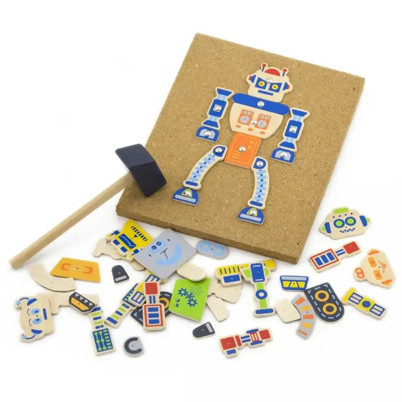 Drewniana przybijanka Viga roboty Montessori - zabawki-dla-dziewczynki