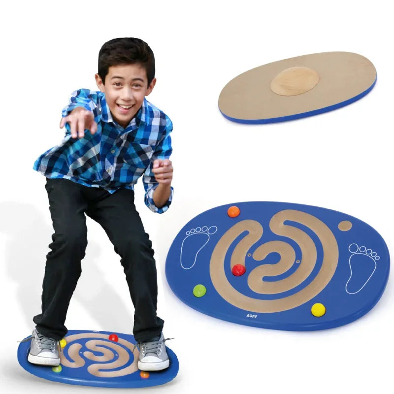 Viga Sensoryczna Drewniana Deska do balansowania z labiryntem - zabawki-dla-dziewczynki