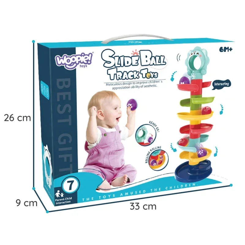 WOOPIE BABY Kulodrom spirala drewniany tor zabawka dla dzieci - zabawki-dla-dziewczynki